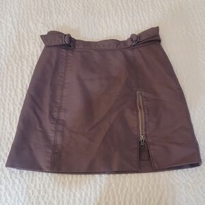 Free People Mauve Mini Skirt with Zipper